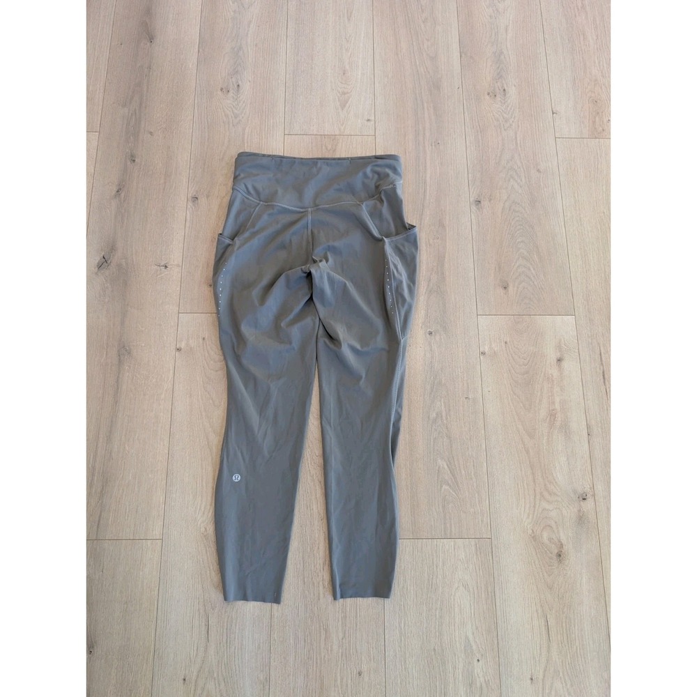 Lululemon Fast and Free High-Rise Tight 25" Pockets *Updated Grey Womens Size 8